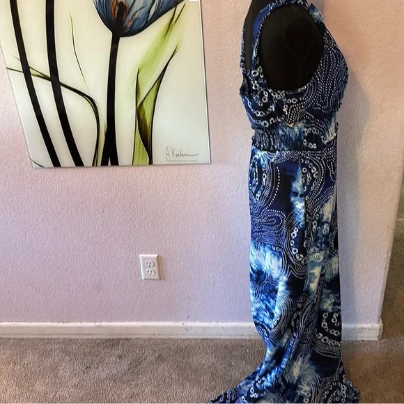 blue maxi dress with pockets size 12 - Picture 4 of 8